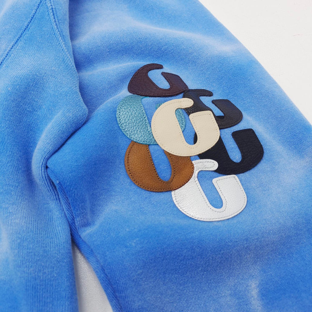 Sweat à capuche lettre Hill bleu