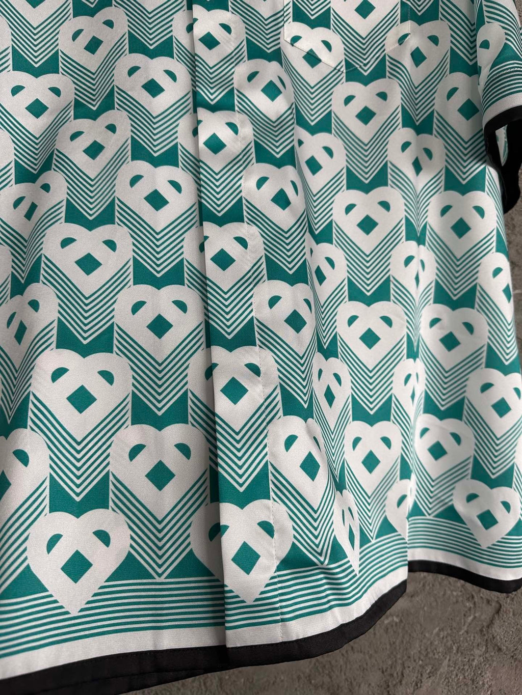 Casa B - Chemise Monogram Cœur en soie