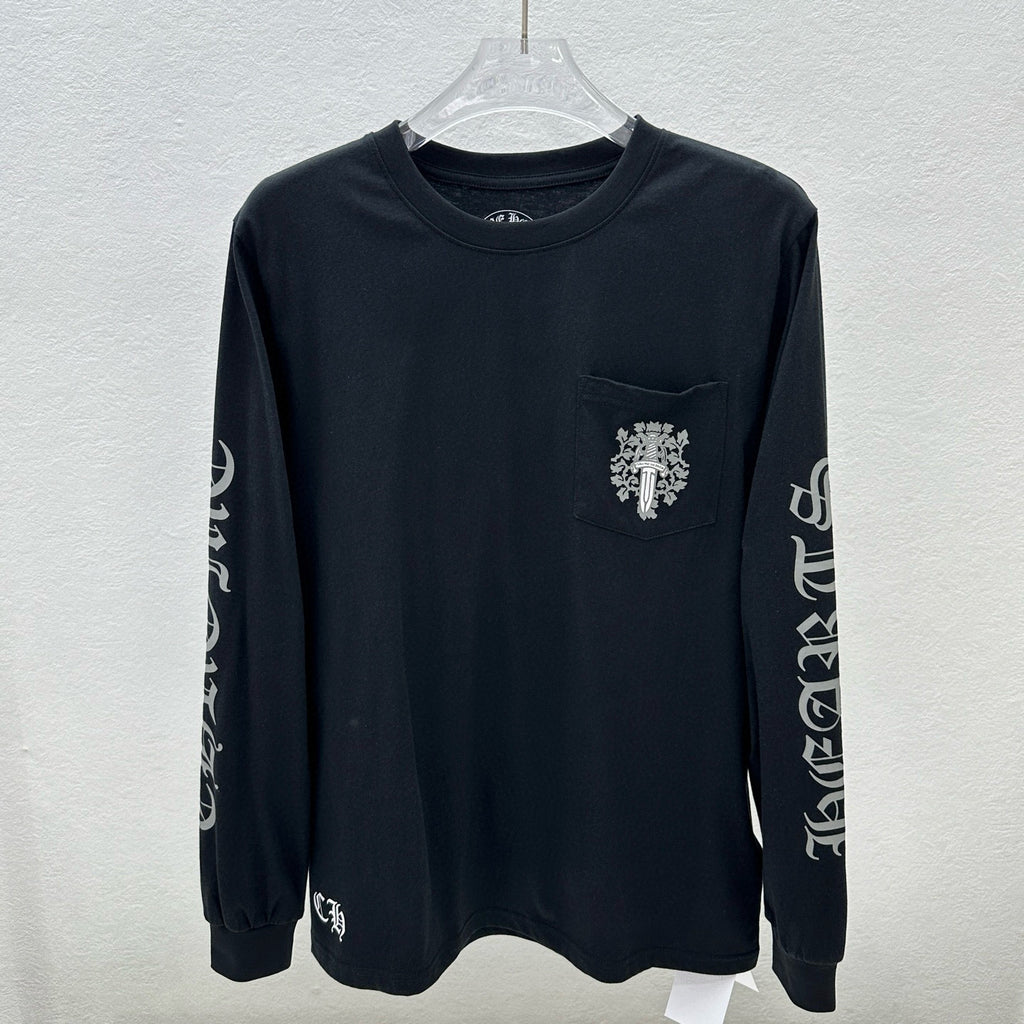 Chrome long sleeve black White
