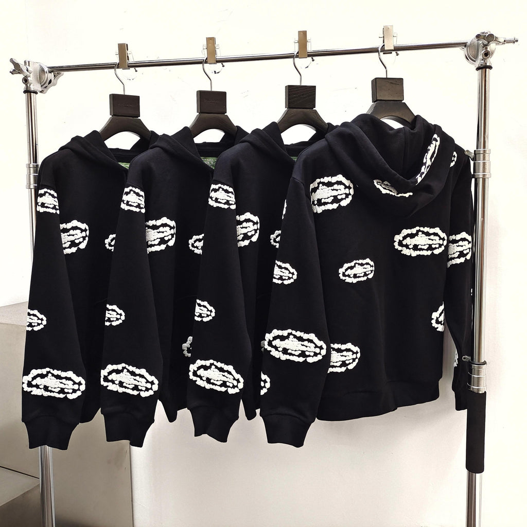 Pull Zippé à motif DT TEARS NOIR