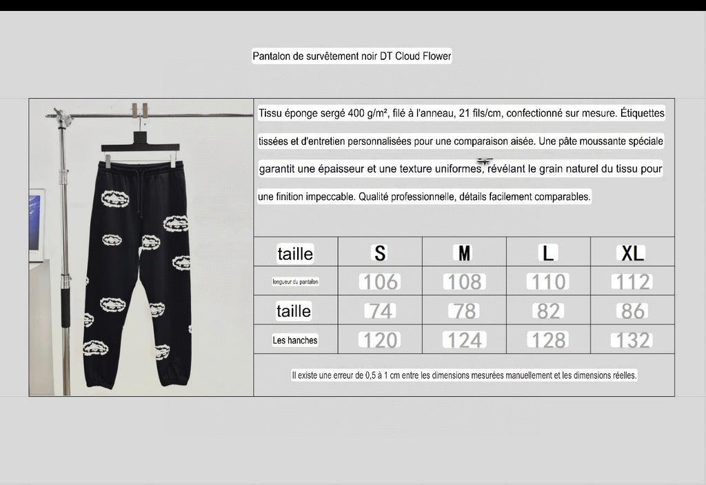 Pantalons à motif DT TEARS NOIR