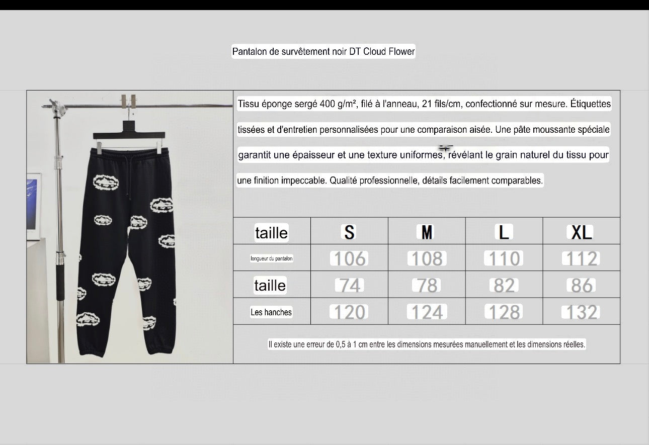 Pantalons à motif DT TEARS NOIR