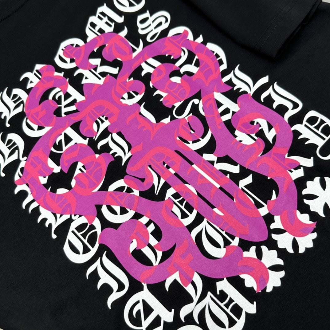 T shirt Chrome Logo Rose / Black