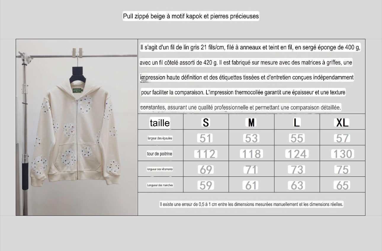 Sweat D.Tears Gaufré beige à motif