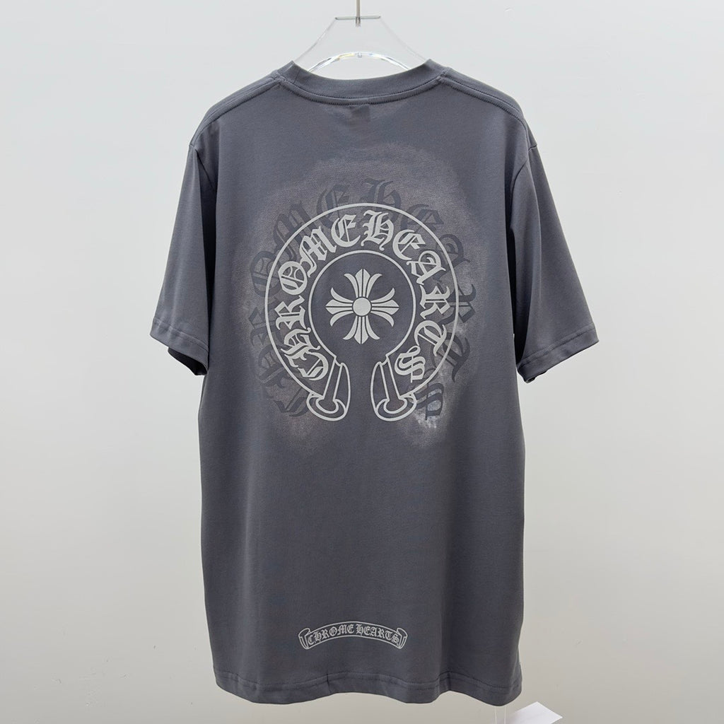 T shirt chrome Relief 3D PRINT Grey