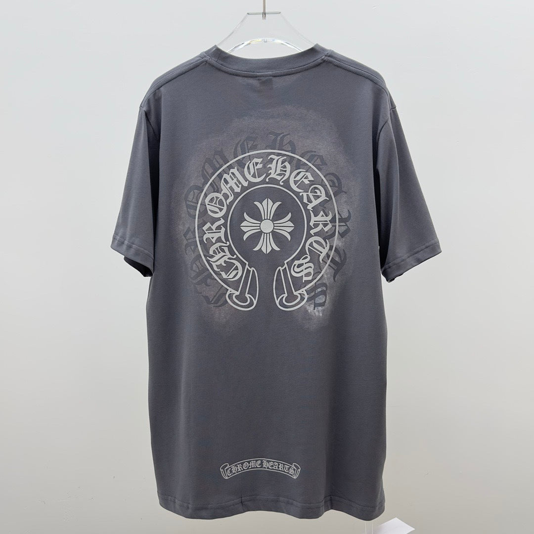 T shirt chrome Relief 3D PRINT Grey