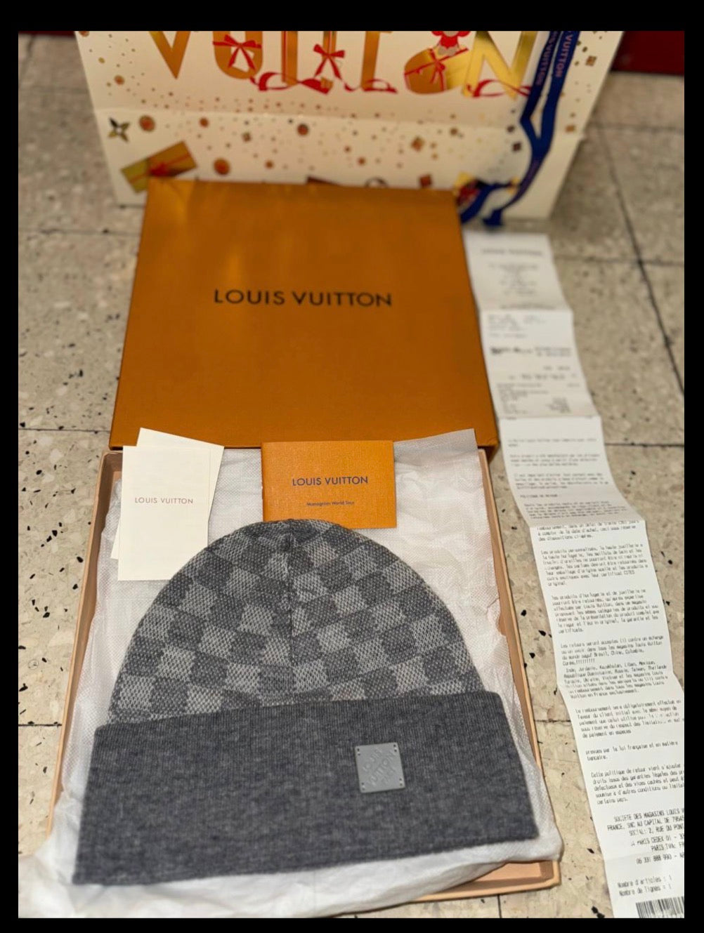 Bonnet Lv neo damier gris