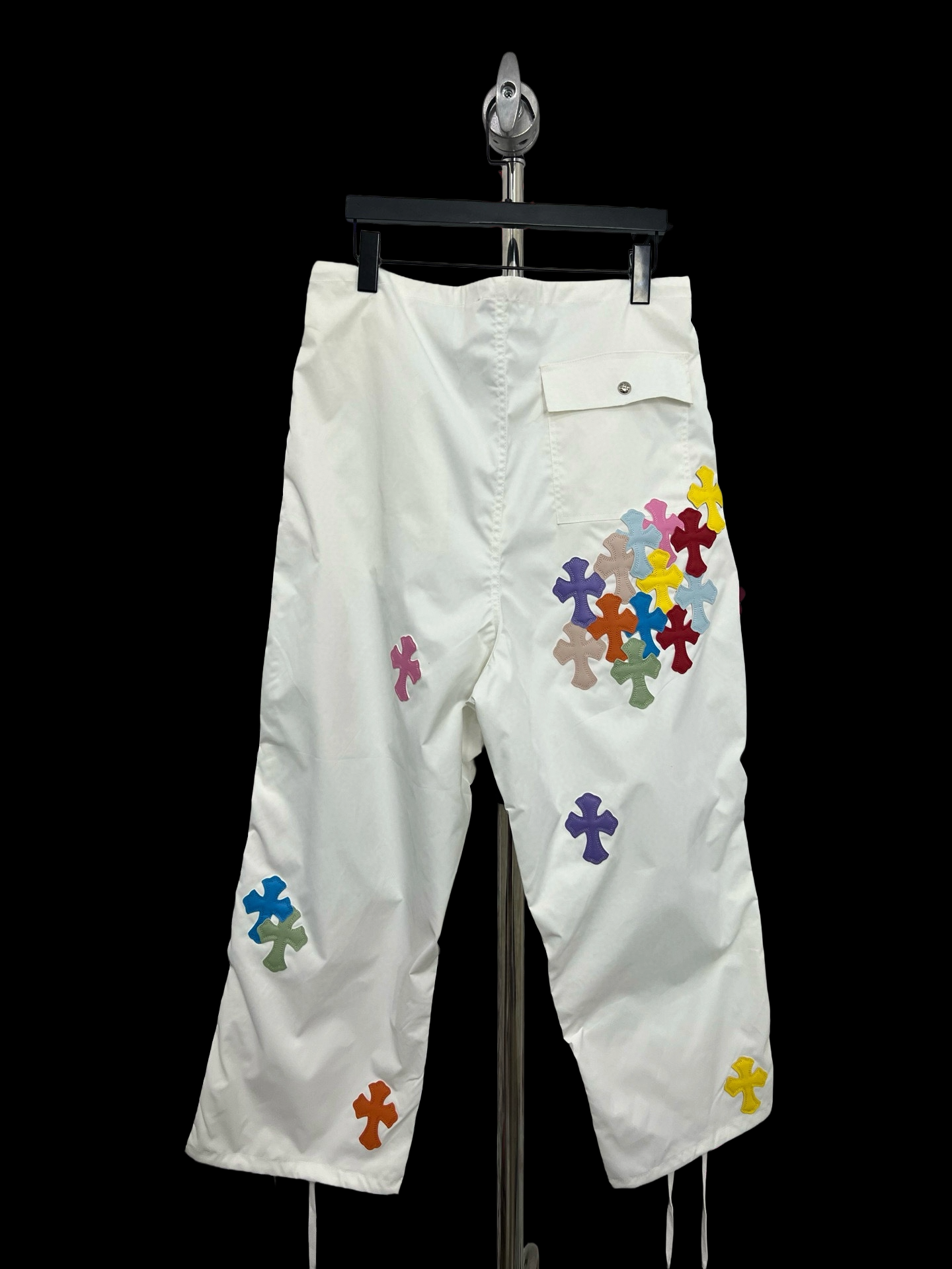 Jean white Chrome croix coloré