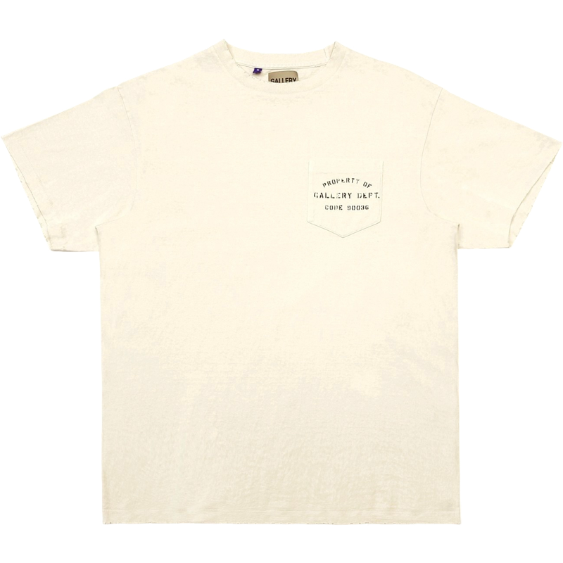 T shirt Gallery blanc cassé avec poche