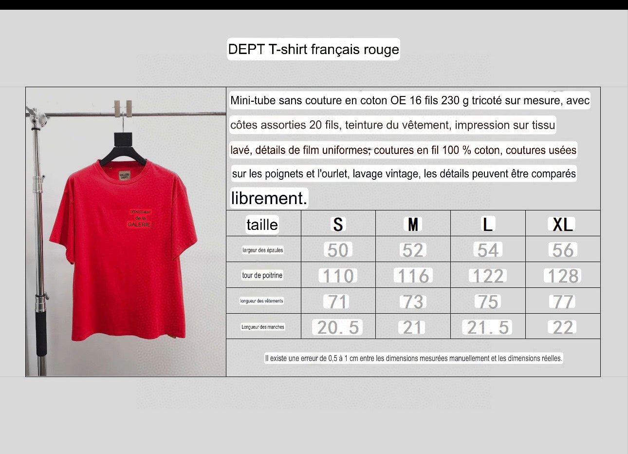 T shirt Gallery rouge