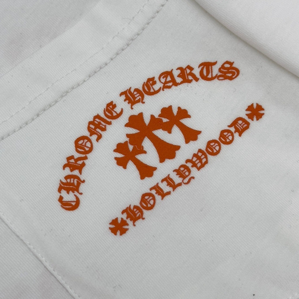 T shirt  Chrome White / Orange  sleeve