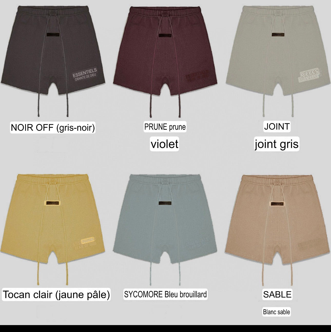 Short   Essntial FOG aux choix