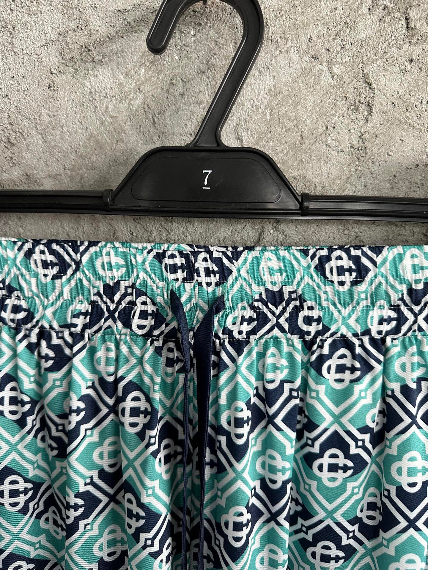 Casa B Exclusive MONOGRAM WAVE SILK PANTS