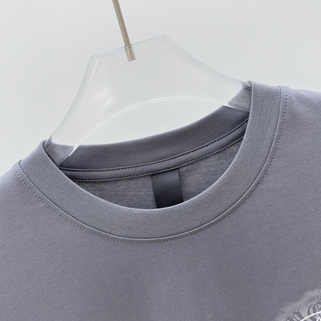 T shirt chrome Relief 3D PRINT Grey