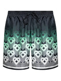 Casa B short en soie à motif Monogrammé Vert