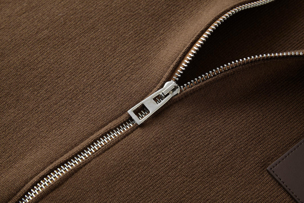 Cardigan en maille à poche plaquée en cuir et logo Loew