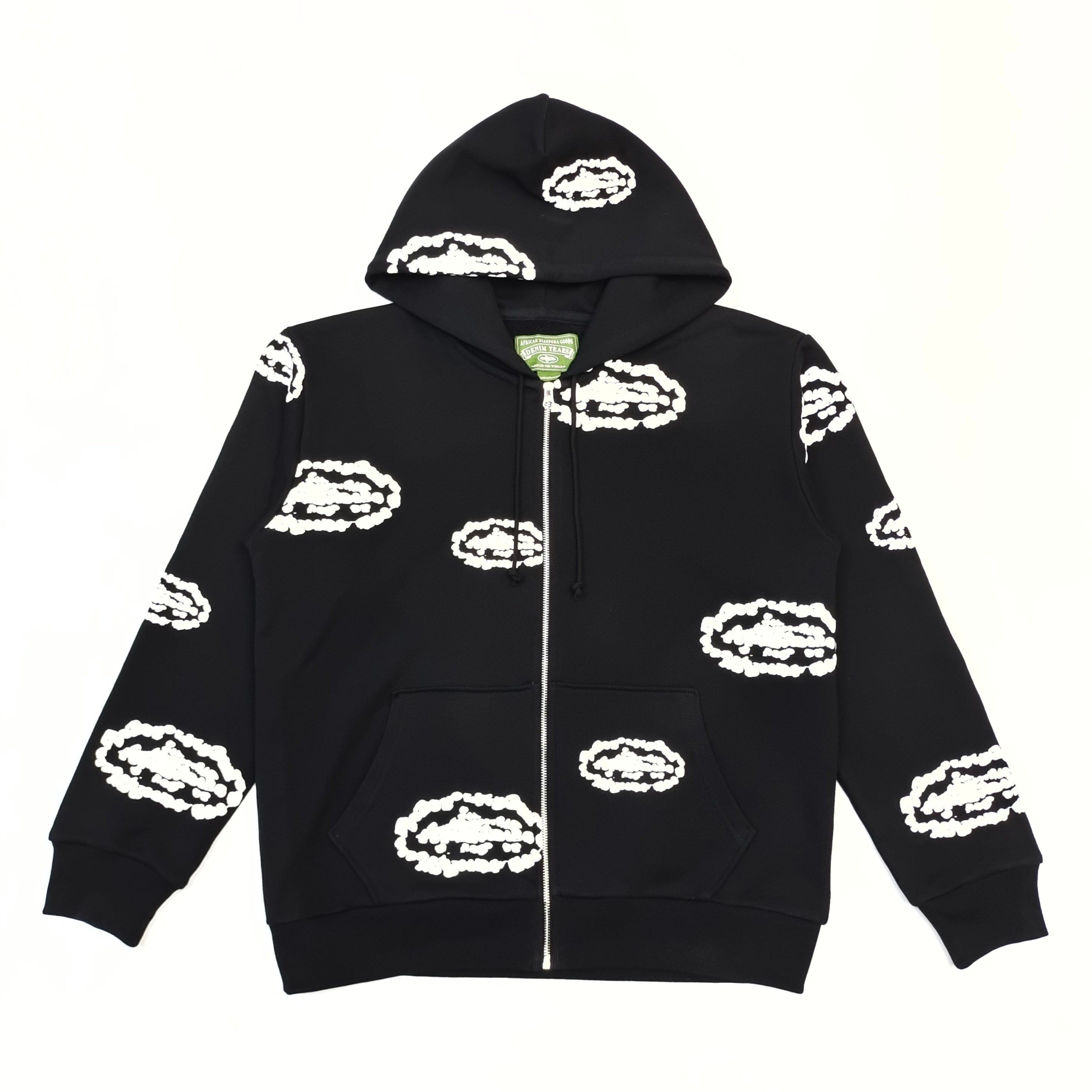 Pull Zippé à motif DT TEARS NOIR