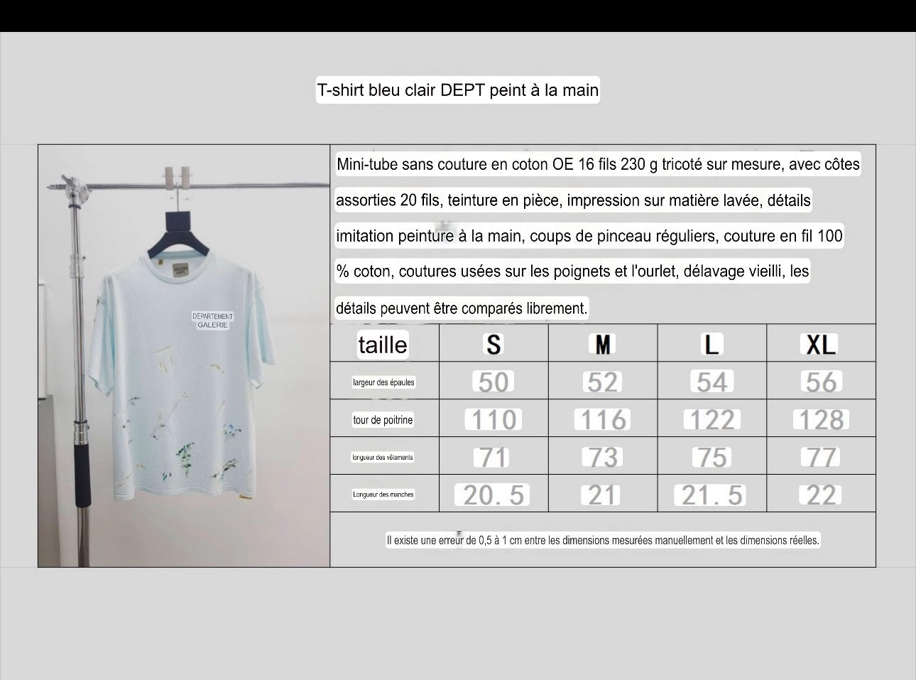 T shirt Gallery Bleu ciel