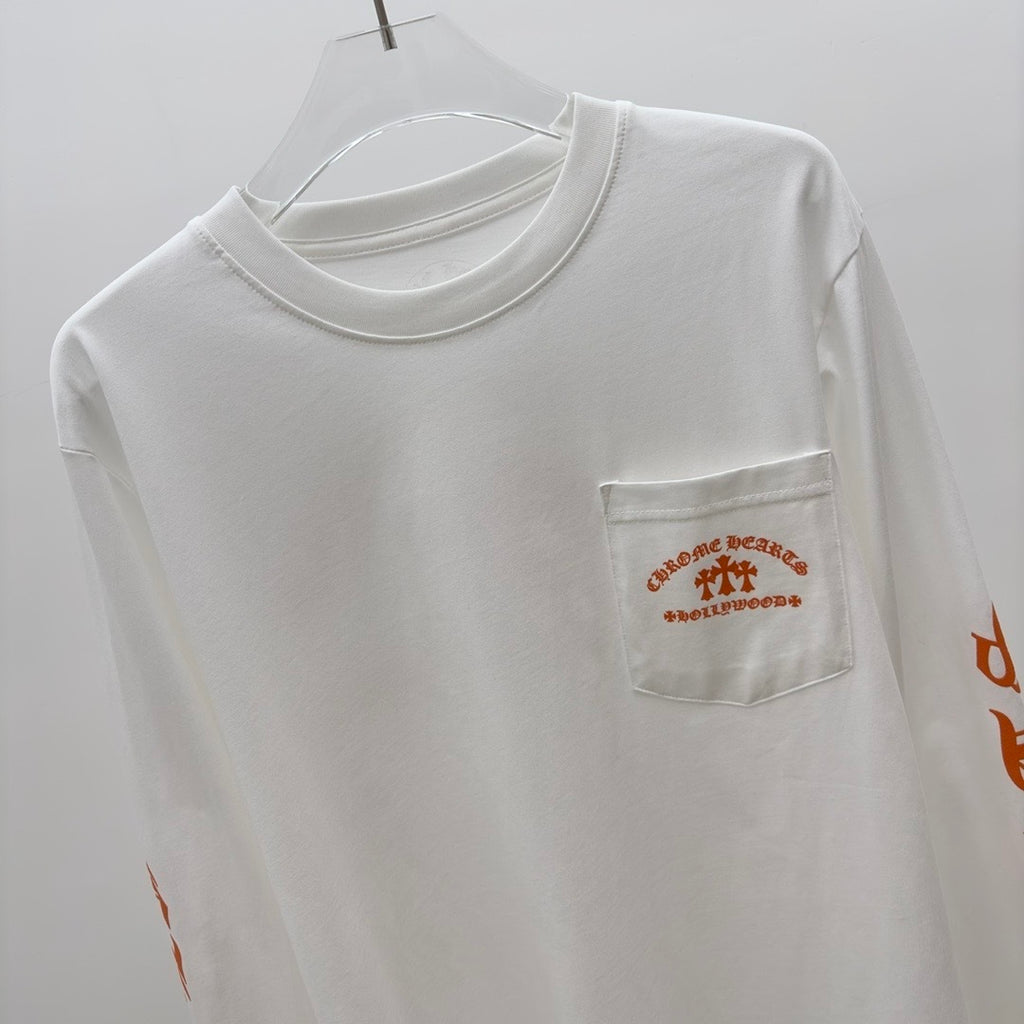 T shirt  Chrome White / Orange  sleeve