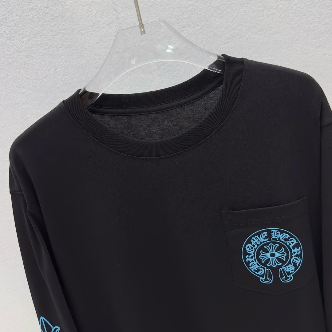 T shirt  Chrome Black Montaigne / BLUE long sleeve