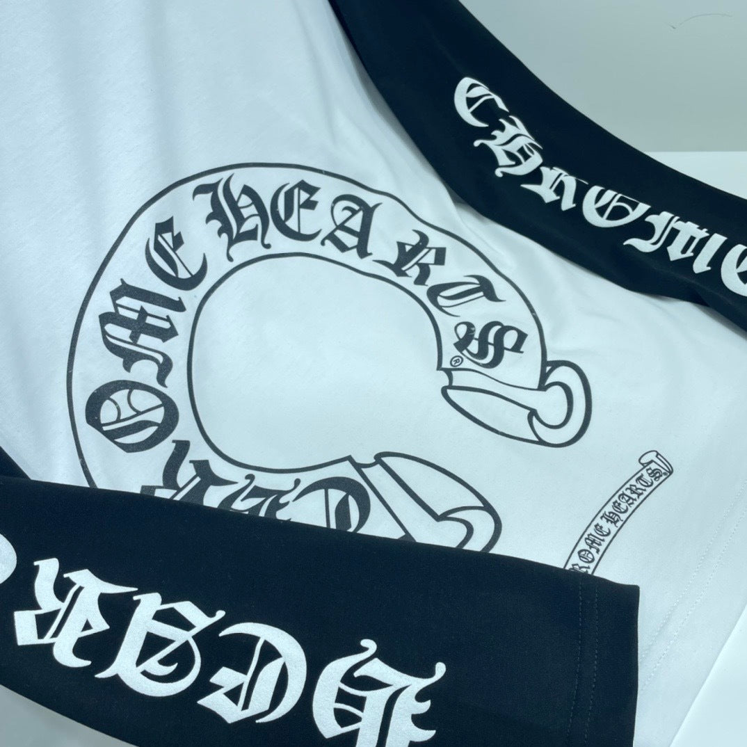 T shirt  Chrome white  black   sleeve