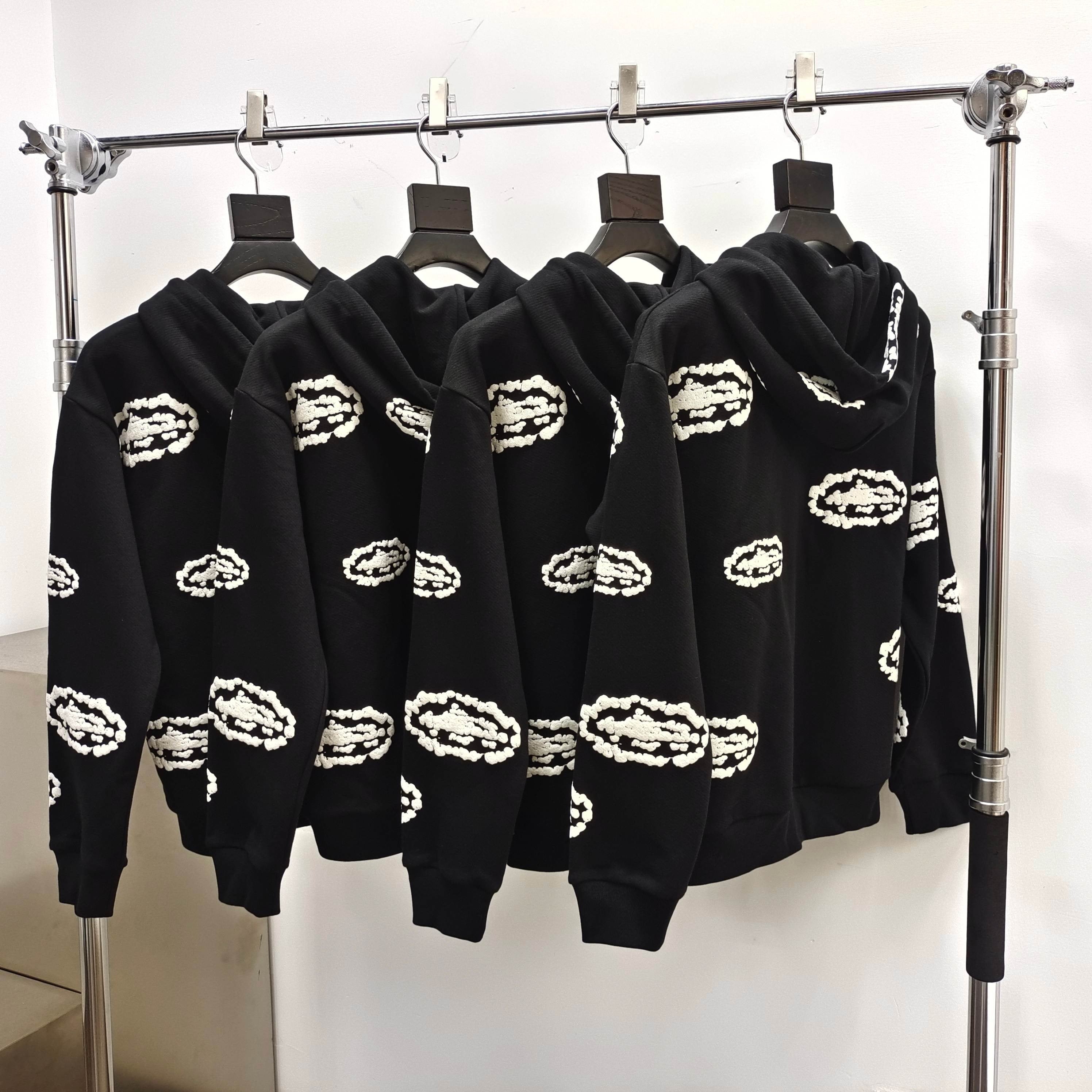 Pull Zippé à motif DT TEARS NOIR