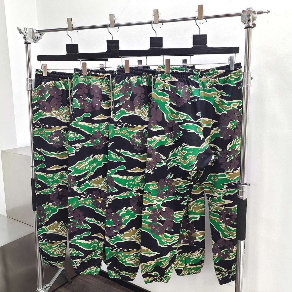 Pantalon Denim.Trs Green flowers military