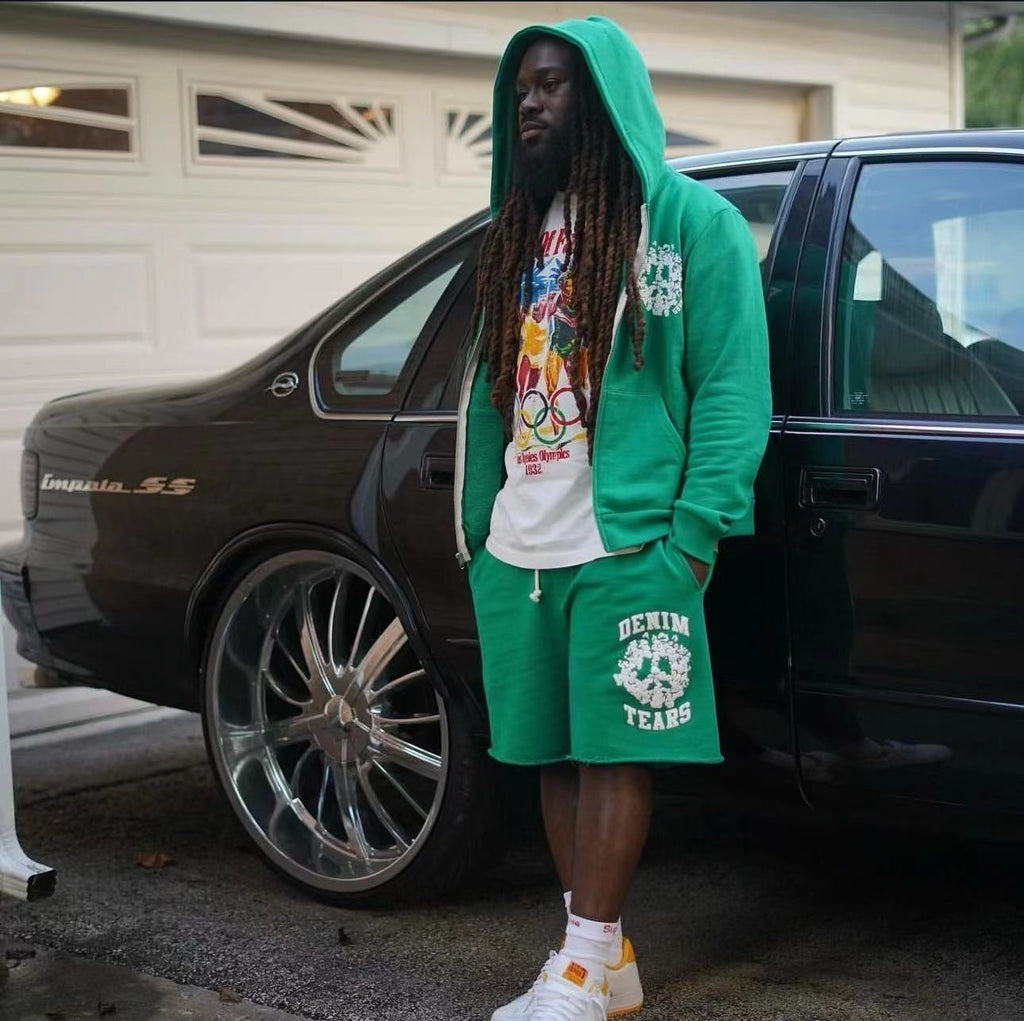 Gilet zippee imprime White and green