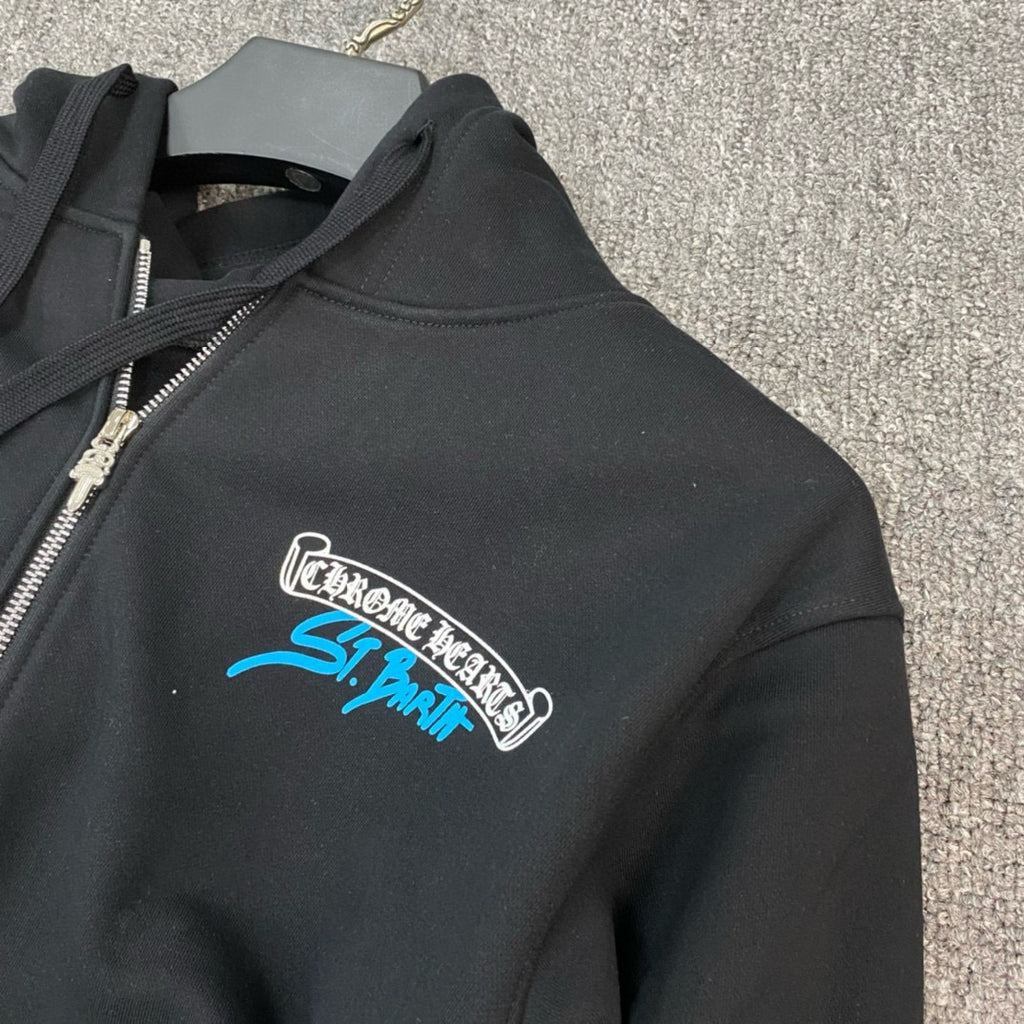 Sweat chrome noir SAINT BARTH BABY BLUE