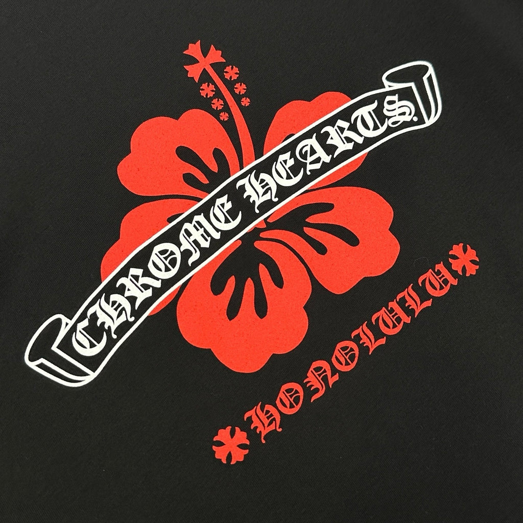 T shirt chrome Flowers black