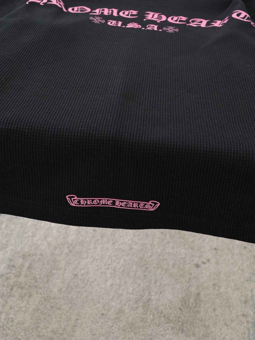 Long sleeves chrome mailles gaufré rose