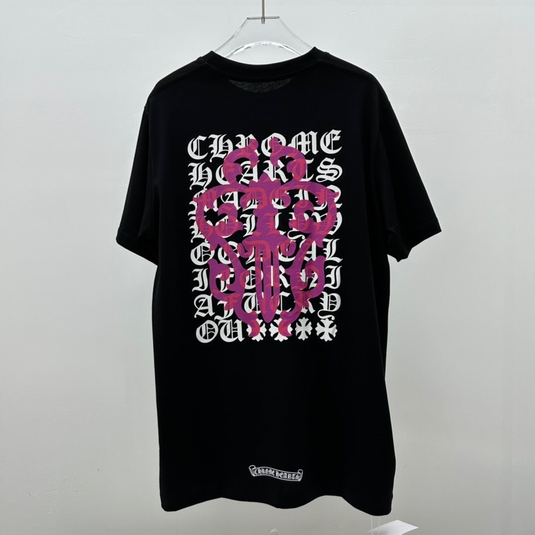 T shirt Chrome Logo Rose / Black
