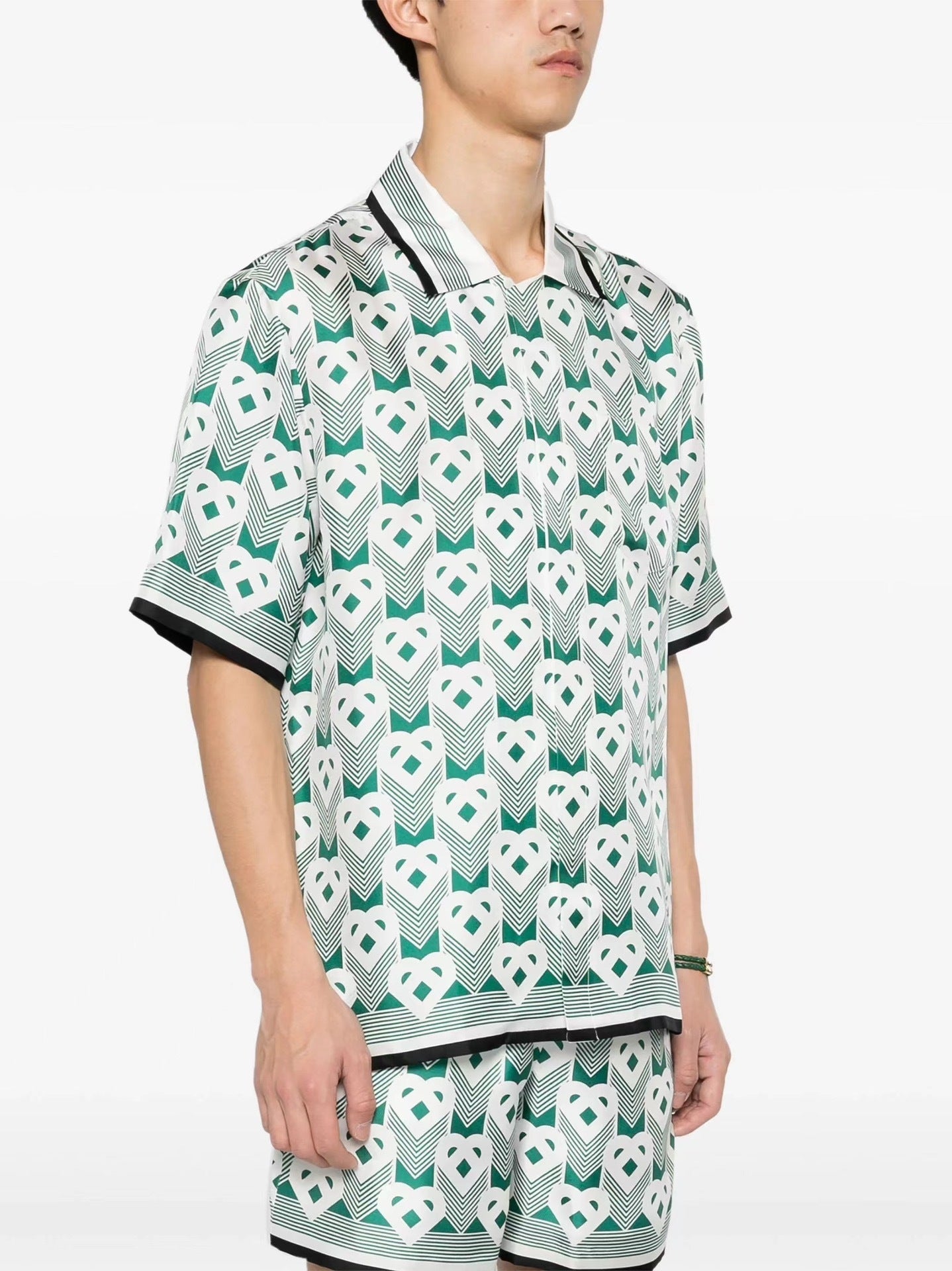 Casa B - Chemise Monogram Cœur en soie