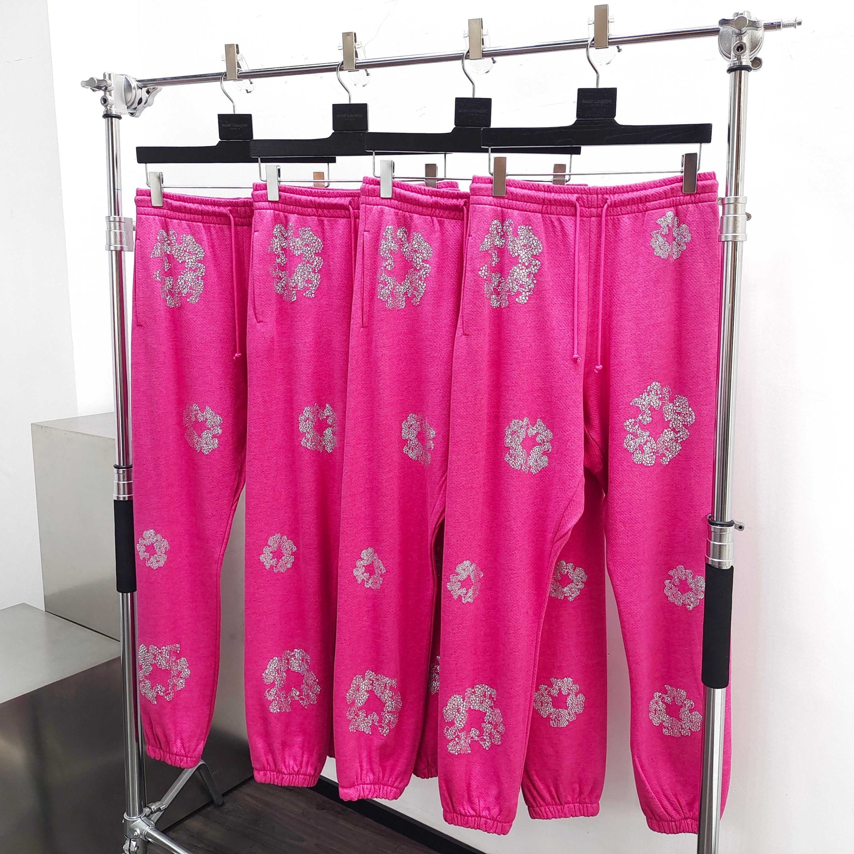 Pantalon Denim.Trs pink Grey flow