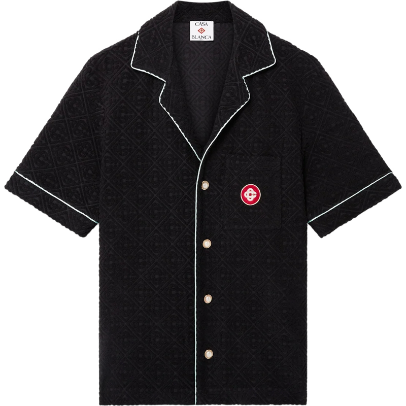 Casa B MONOGRAM JACQUARD TOWELLING SHORT SLEEVE SHIRT