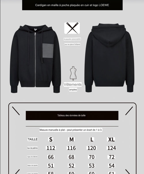 Cardigan en maille à poche plaquée en cuir et logo Loew