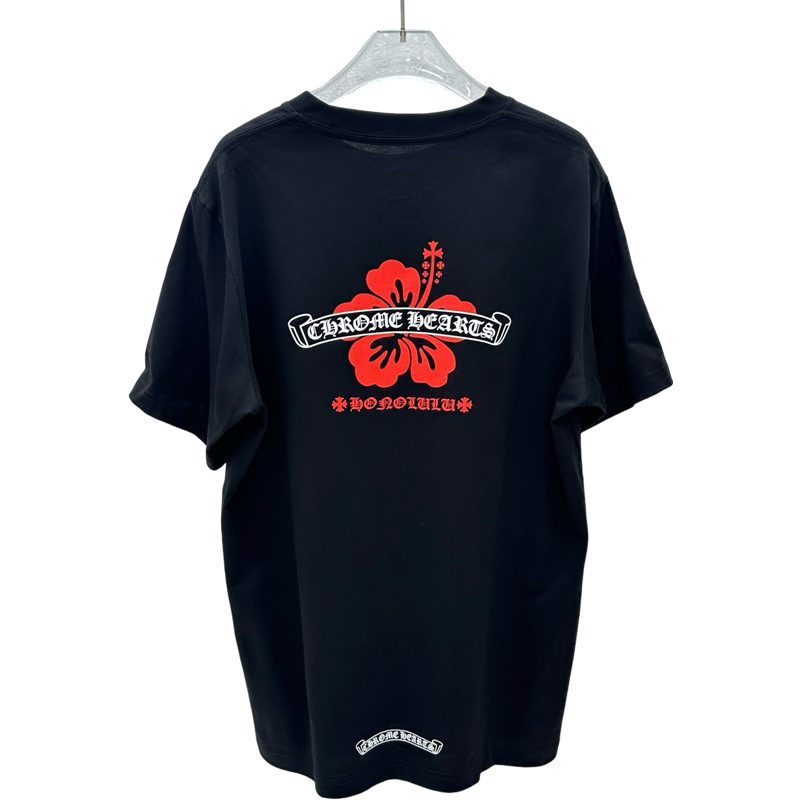 T shirt chrome Flowers black