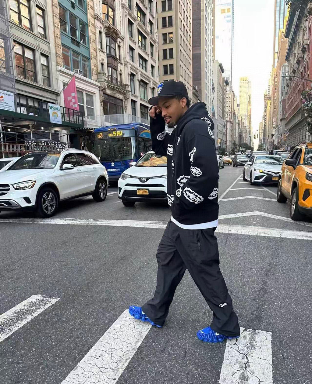 Pull Zippé à motif DT TEARS NOIR