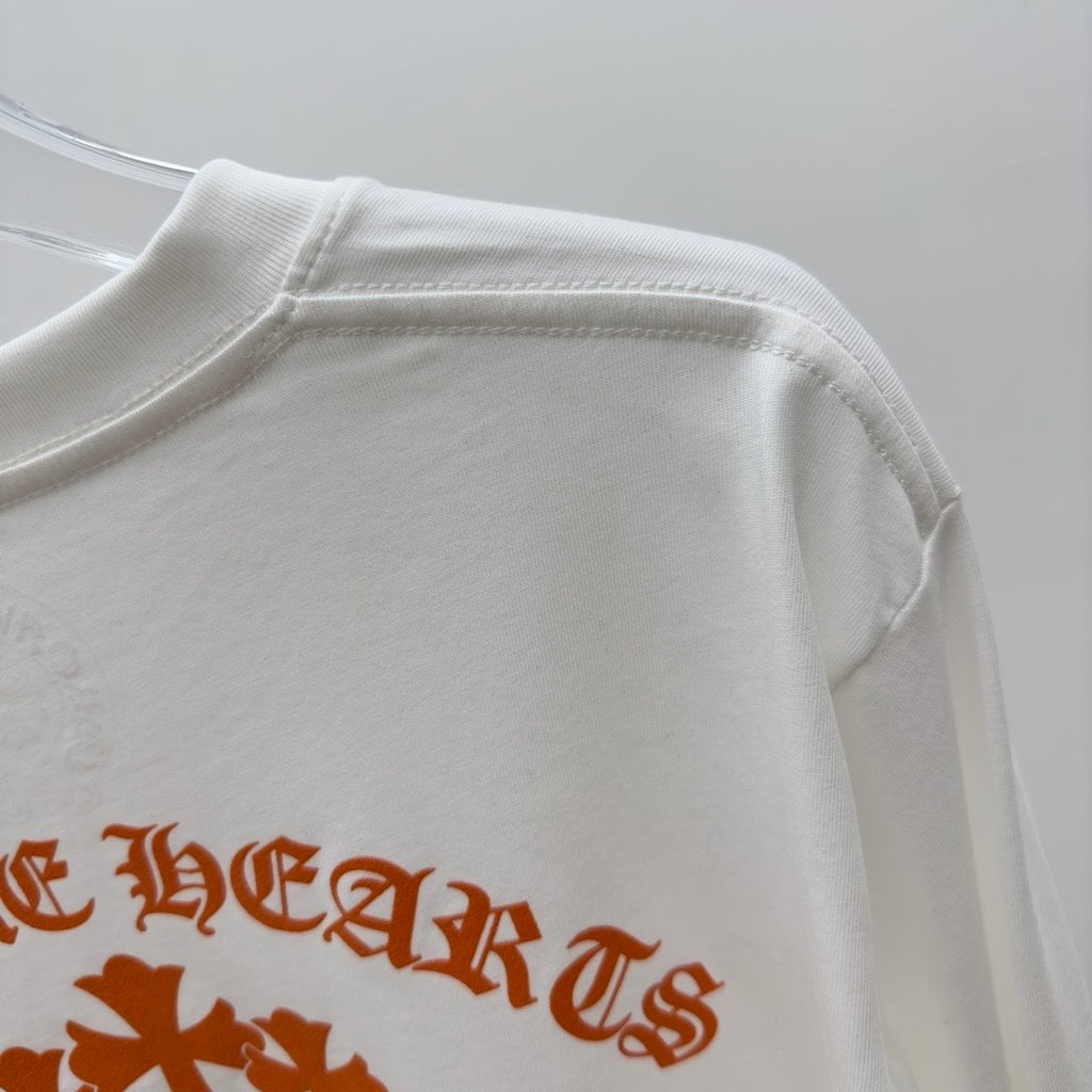 T shirt  Chrome White / Orange  sleeve