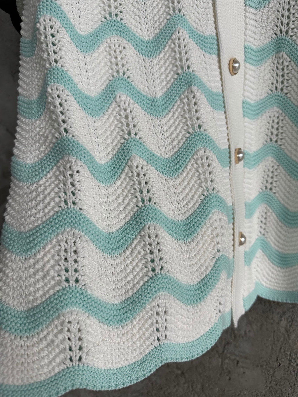 Casa B CHEMISE À MANCHES COURTES EN COTON CROCHETÉ GRADIENT WAVE