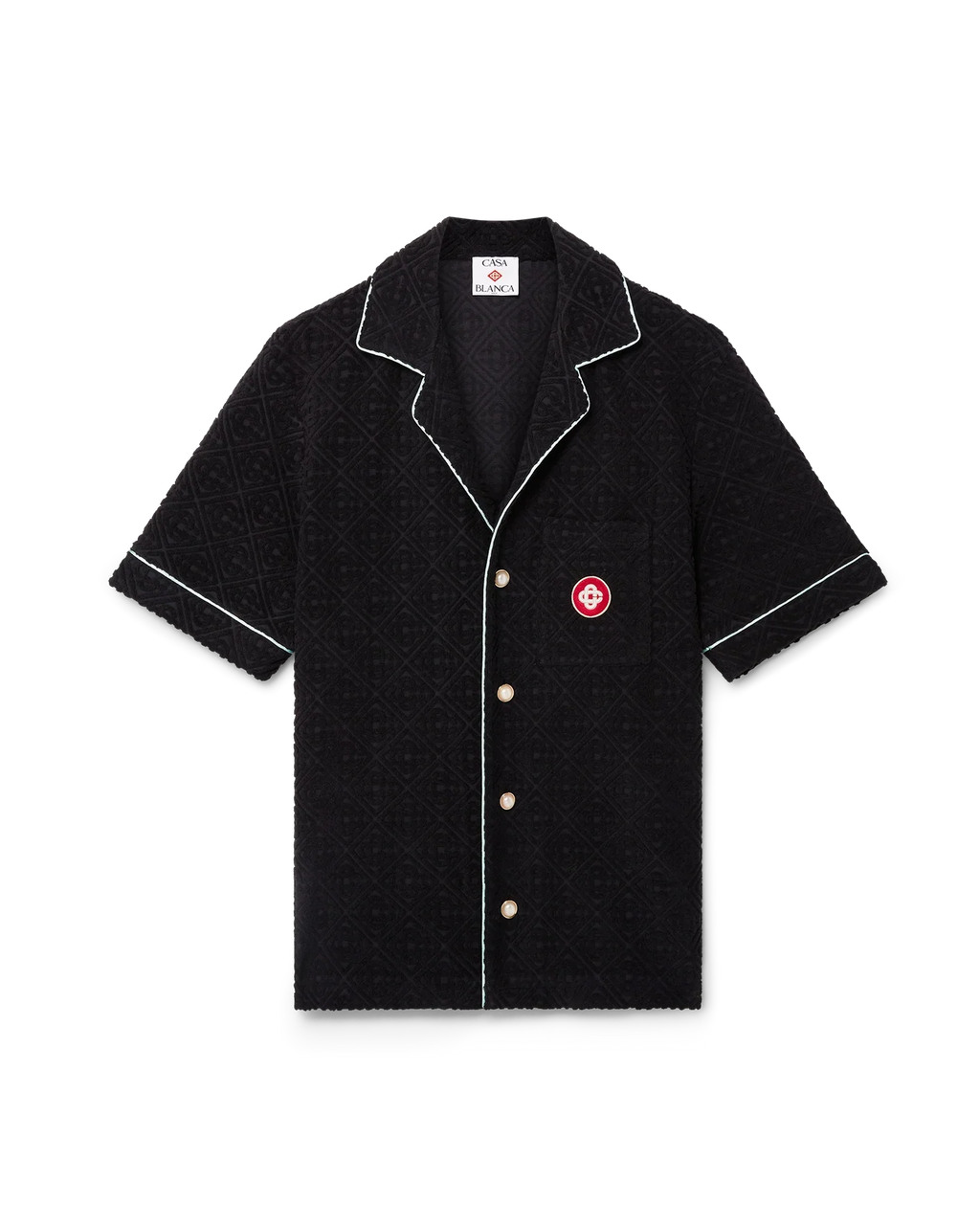 Casa B MONOGRAM JACQUARD TOWELLING SHORT SLEEVE SHIRT