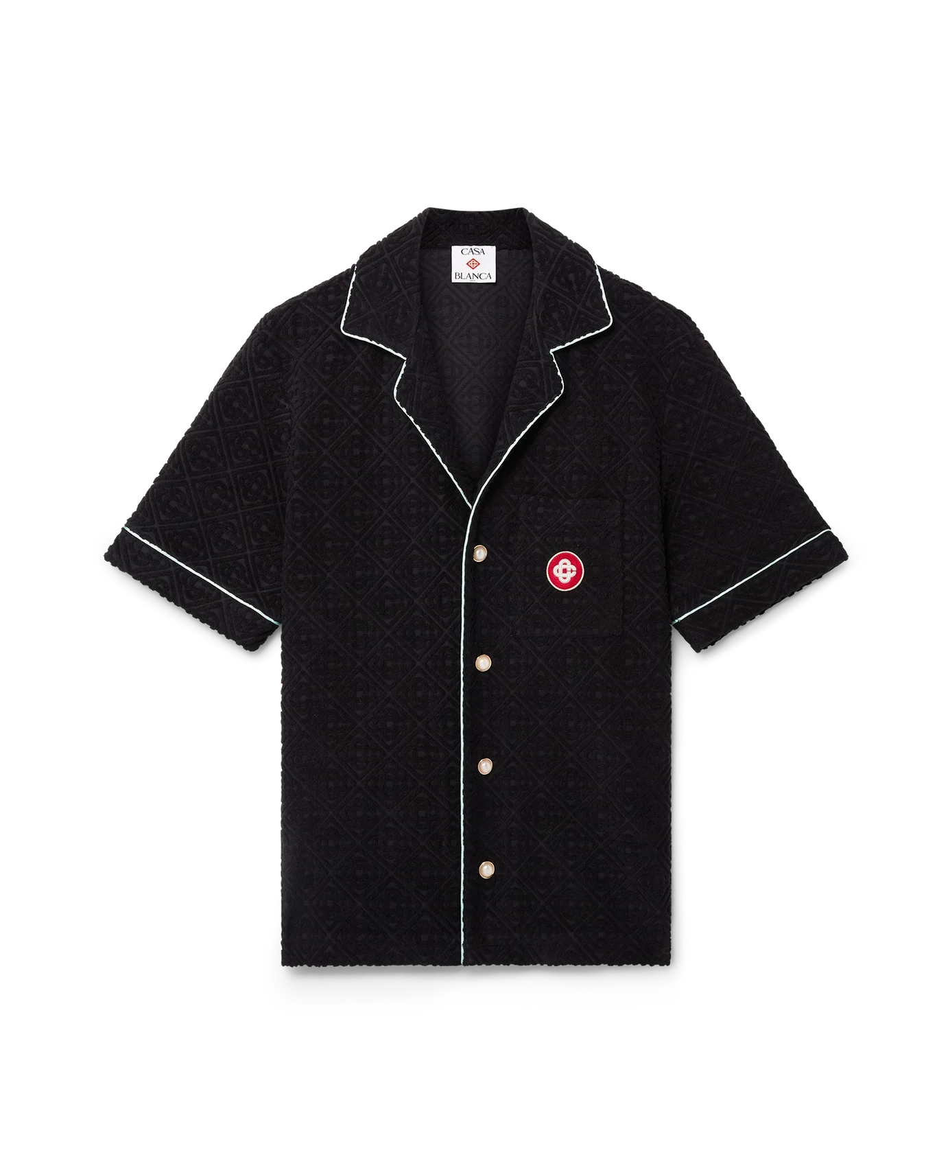 Casa B MONOGRAM JACQUARD TOWELLING SHORT SLEEVE SHIRT