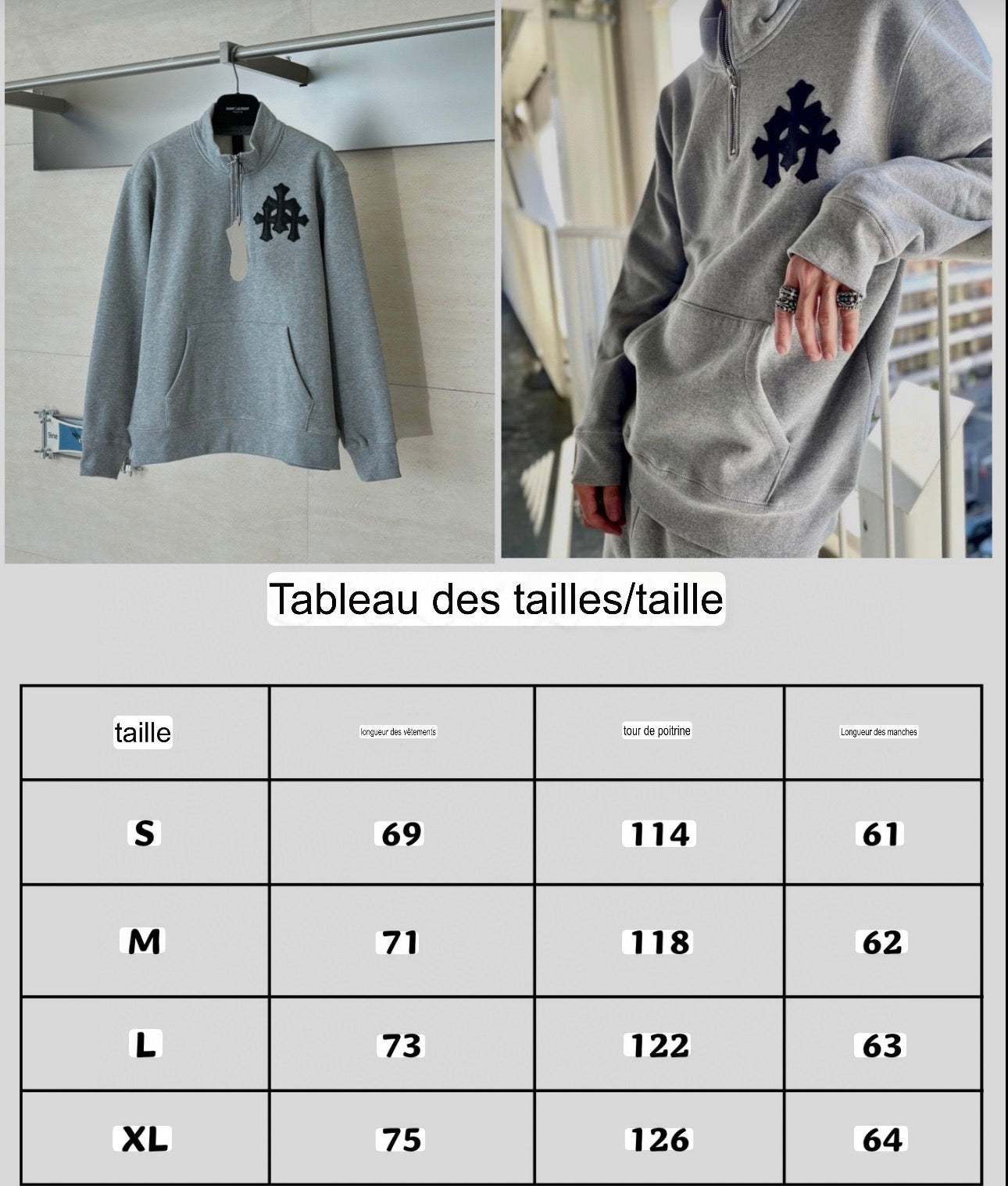 CHROME  Cemetery Cross quarter-zip sweatshirt