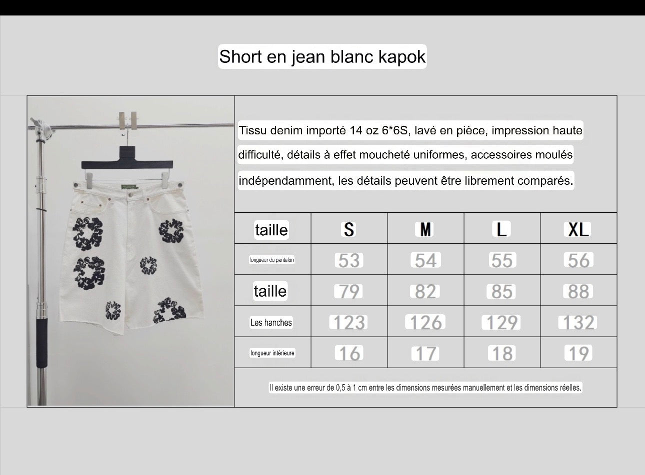Short Denim.Trs jean Kapok
