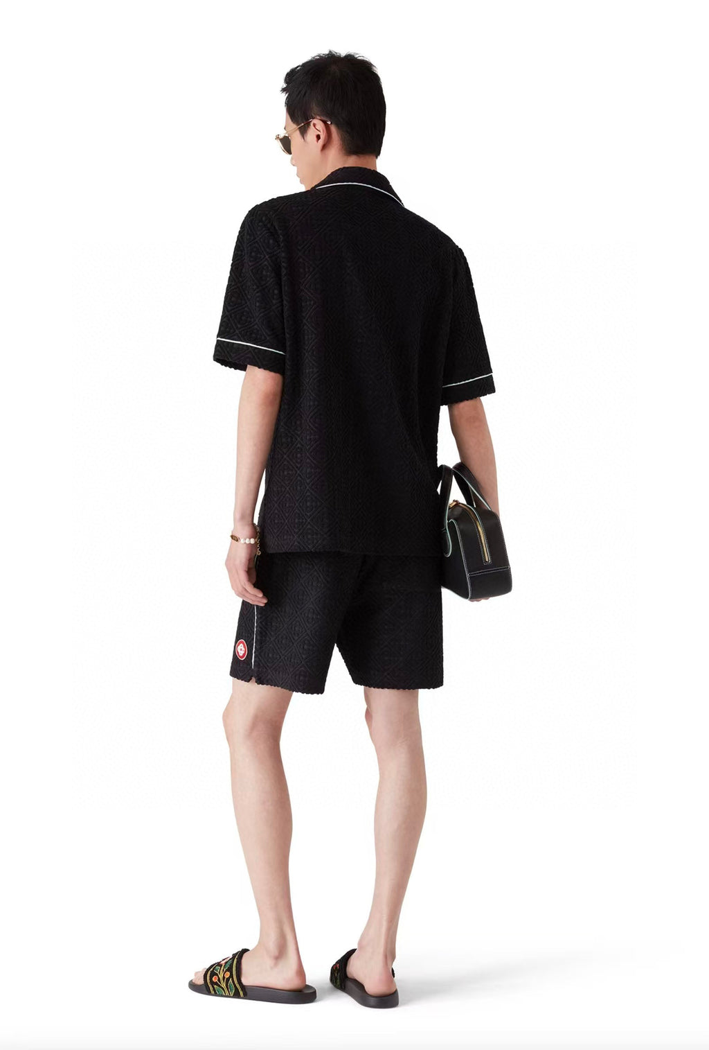 Casa B MONOGRAM JACQUARD TOWELLING SHORT SLEEVE SHIRT