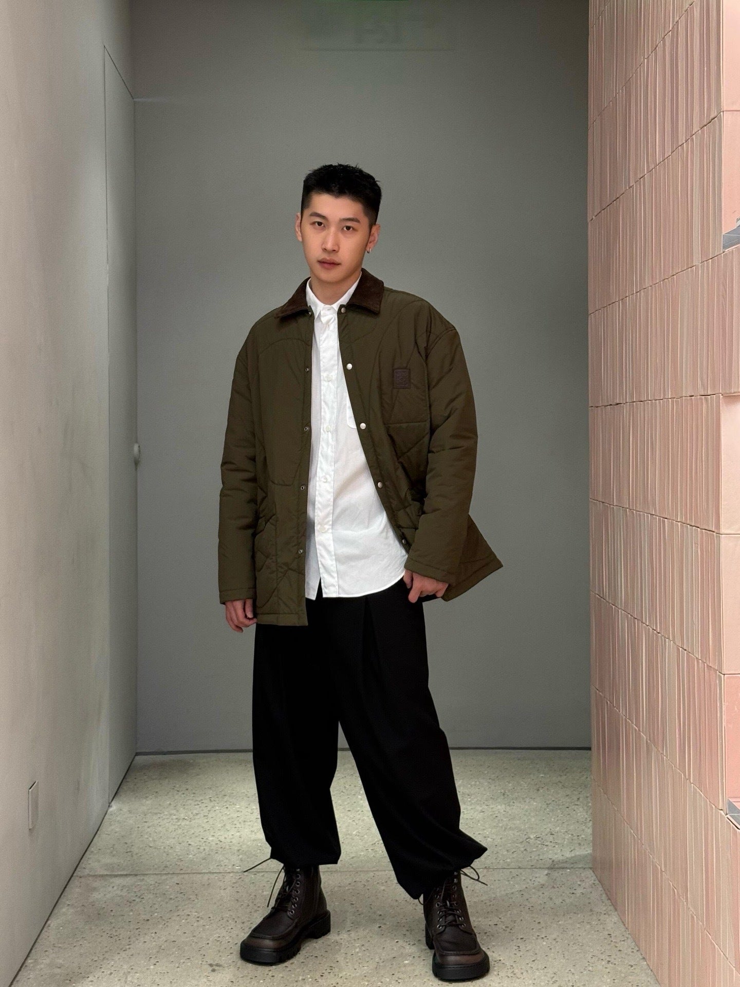 Loew logo patch Jacket Brown