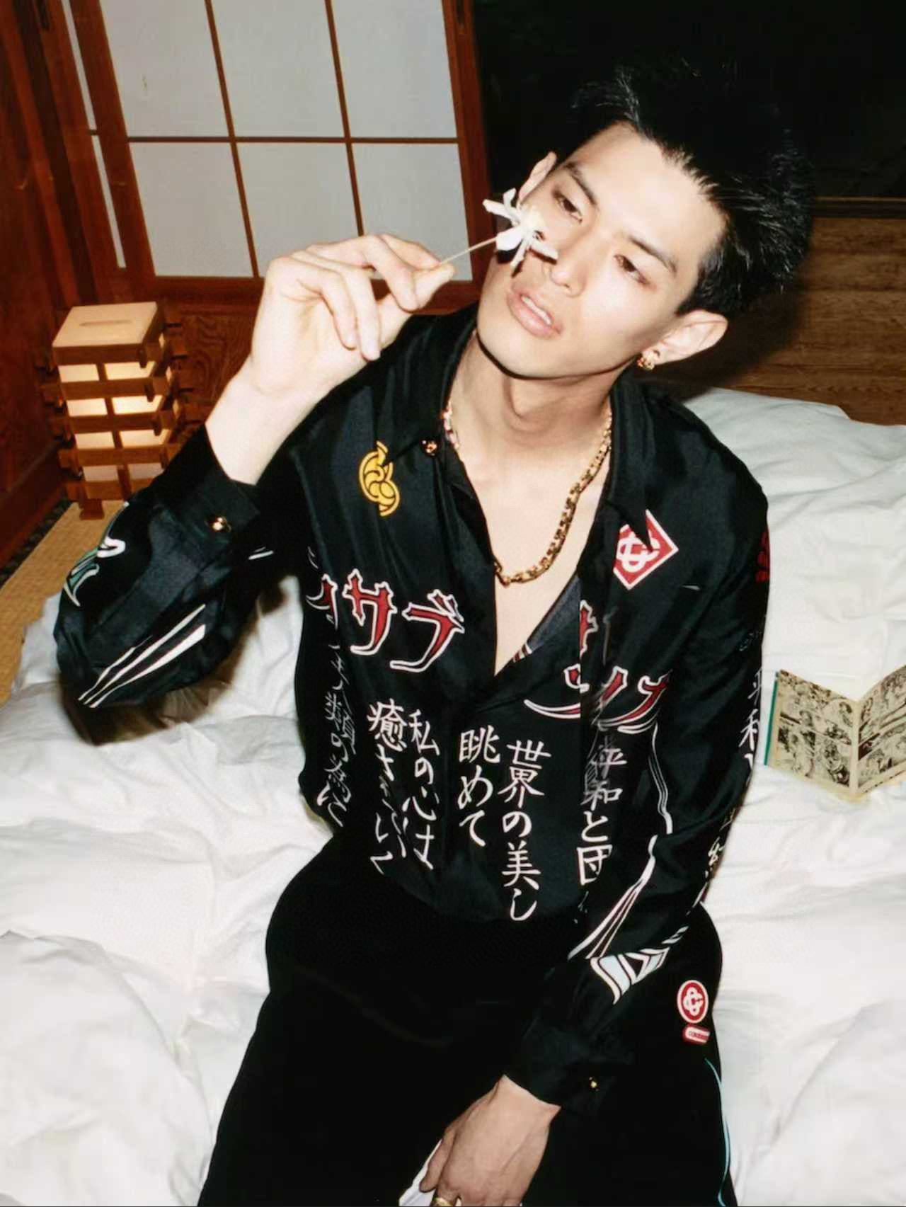 Casa B Chemise en soie Chinese Print