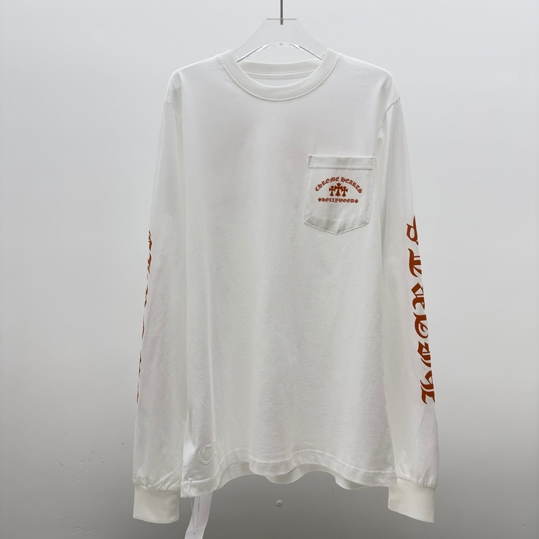 T shirt  Chrome White / Orange  sleeve