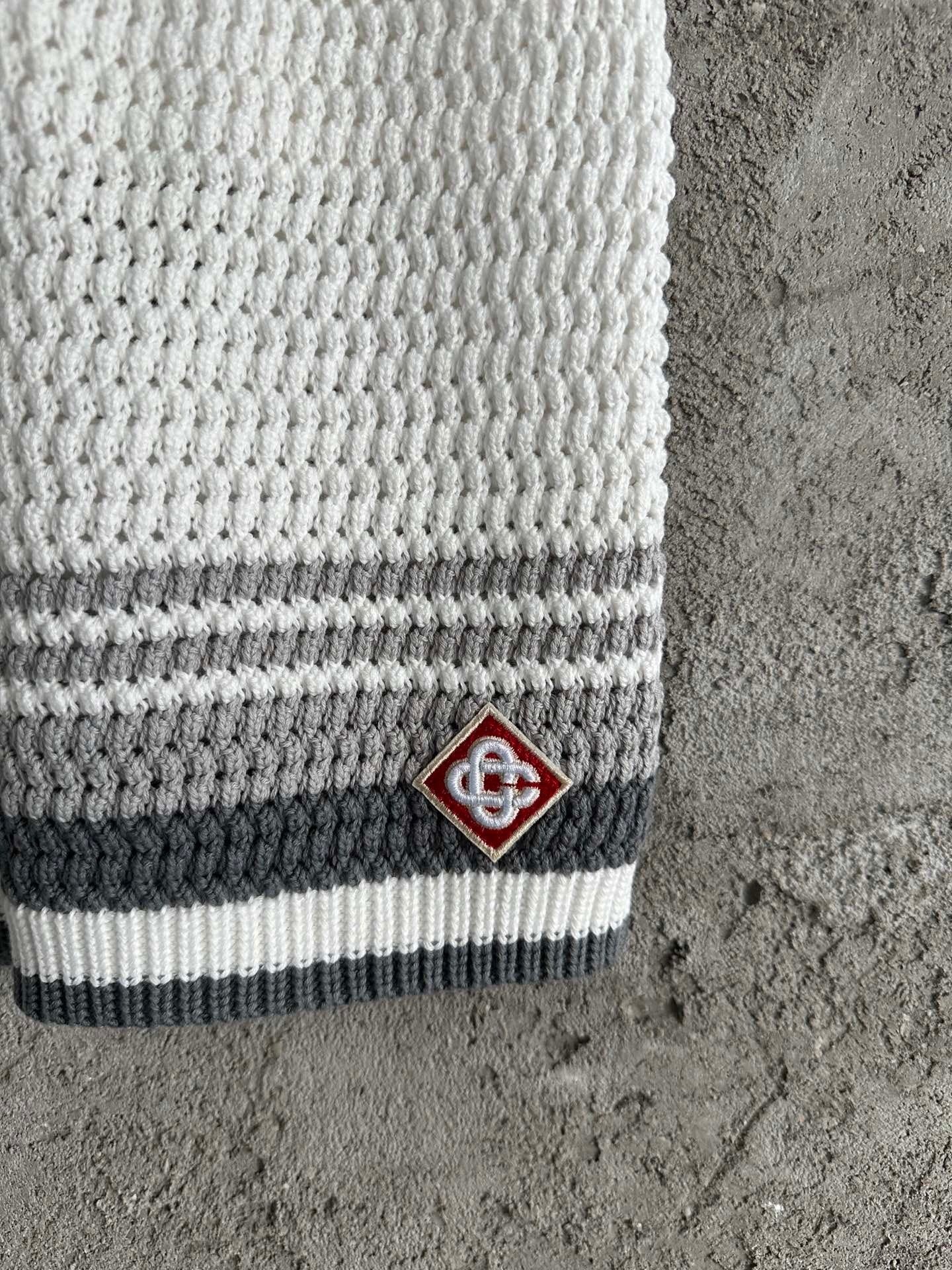 CASA B SHORT COTON CROCHETÉ GRIS NARDO