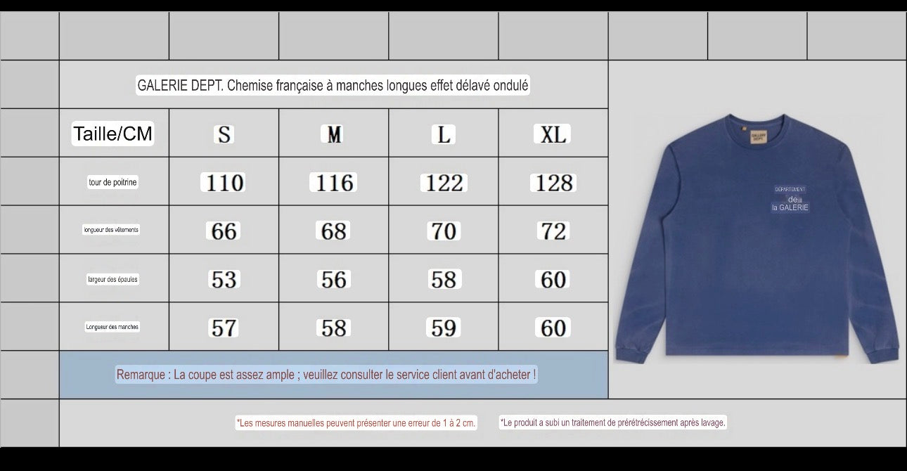T shirt Manches longues bleu délavés Gallery